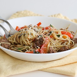 Toasted Angel Hair with Sausage
