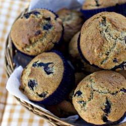 Breakfast Banana Blueberry Muffins