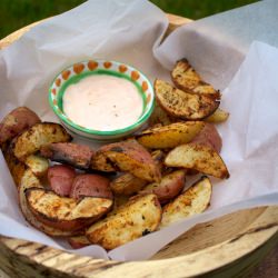 Potato Wedges with Buffalo Blue Dip