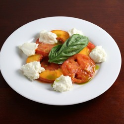 Peach-Tomato Salad with Burrata