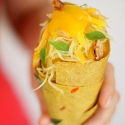 Mango Cones with Green Papaya Salad