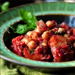 Italian Style Garbanzos and Sausage