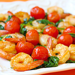 Sauteed Shrimp, Spinach & Tomatoes