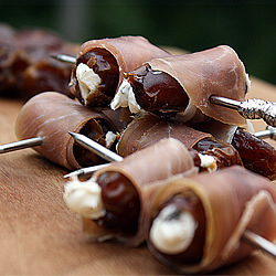 Cheese Stuffed Dates w/Prosciutto