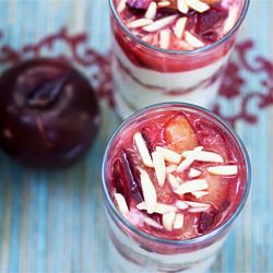 Plum Parfaits with Bulgur