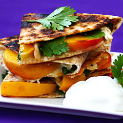 Peach, Chicken & Jack Quesadillas