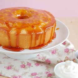 Lemon Cake w/ Crackly Caramel Glaze