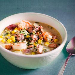 Salmon, Shrimp & Corn Chowder