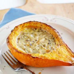 Roasted Corn Pudding in Squash