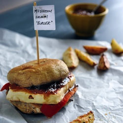 Mushroom Haloumi Burger