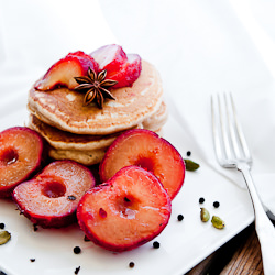 Plum and Chai Pancakes