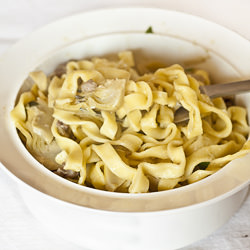 Tagliatelle artichokes/sausage