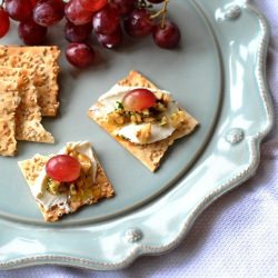 Goat Cheese and Grapes on Flatbread