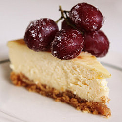 Baked Cheesecake with Sugared Grape