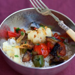 Vegetable Curry and Pilaf Rice