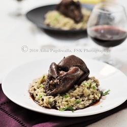 Pomegranate and Cocoa Glazed Quail