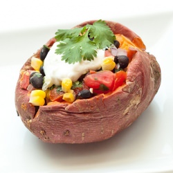 Baked Sweet Potato with Salsa