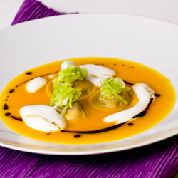 Pumpkin Soup with Ravioli
