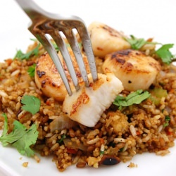 Mixed Grain Pilaf with Scallops