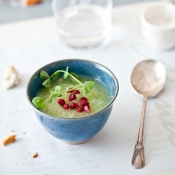 Chilled Lemon Cucumber & Pea Soup