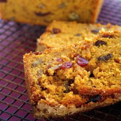 Pumpkin Cranberry Walnut Bread