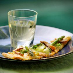 Grilled Truffled Pizza w/ Asparagus