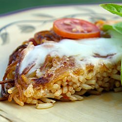 Fried Spaghetti “Pizza”