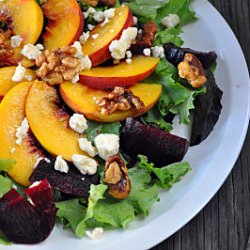 Roasted Beet & Fresh Peach Salad