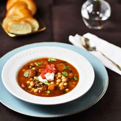 Lebanese Soup with Moghrabieh