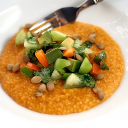 Pumpkin Polenta with Tomatillo Salsa