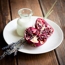 Lavender Pomegranate Panna Cotta