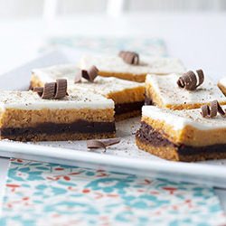 Pumpkin Chocolate Cheesecake Bars