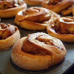 Pear and Hazelnut Sticky Buns