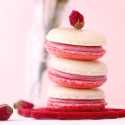Raspberry Rose Macarons