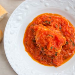 Salt Cod in Tomato Rosemary Sauce