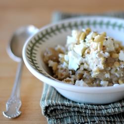 Oatmeal w/ Figs, Pine Nuts & Feta