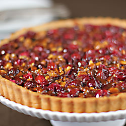 Cranberry and Caramel Walnut Tart