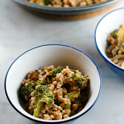 Warm Farro with Broccoli & Shiitake
