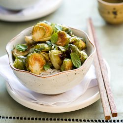 Spicy Sriracha Roasted Brussels