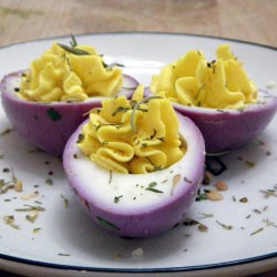 Pomegranate Deviled Eggs