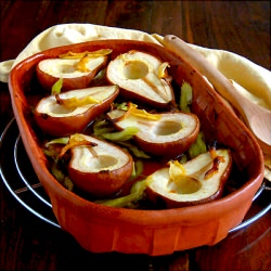 Roast Pears with Candied Celery