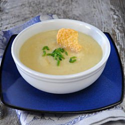 Silky Cauliflower Soup w/Parm Crisp