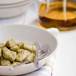Spinach Gnocchi with Pesto Sauce
