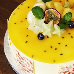 Tropical Cake with Exotic Fruits