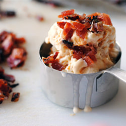 Candied Bacon with Ice Cream