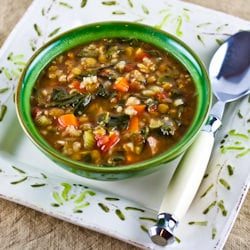 Lentil, Sausage, Brown Rice Soup