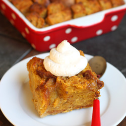Rum Raisin Pumpkin Bread Pudding