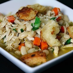 Chicken Jalapeno Soup with Croutons