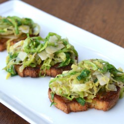 Shaved Brussels Sprouts Crostini