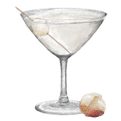 Lychee Martinis with Edamame